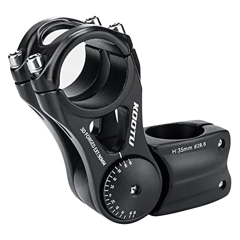 KOOTU Adjustable Bike Stem, 28.6mm / 31.8mm Bike Handlebar Extender ±85 Degree Aluminum Alloy Bicycle Stem Riser for Mountain Bike Road Bike BMX MTB(90mm) Cover