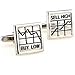 MRCUFF Buy Low Sell High Stockbroker Wall Street Trader in a Presentation Gift Box Pair Cufflinks & Polishing Cloth