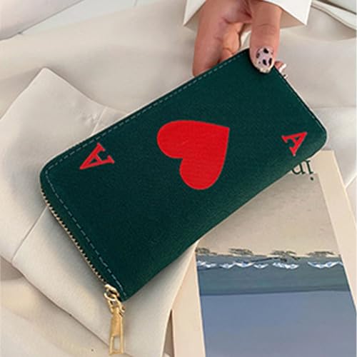 1 Pcs Keychain Wallet Zip Around Wallet Canvas Wallet Womens Wallet Small Wallets Woman Slim Wallet for Women for Women（Blackish Green）3