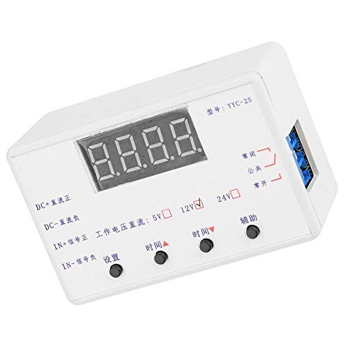 YYC-2S LED Display Adjustable Timer Relay Automation Control Switch Module DC/AC Load 5A 0.01 Seconds to 999 Minutes(12V)