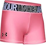 Under Armour Girls' Armour HeatGear Bike Shorts , Pink Craze (645)/Black , Youth Large