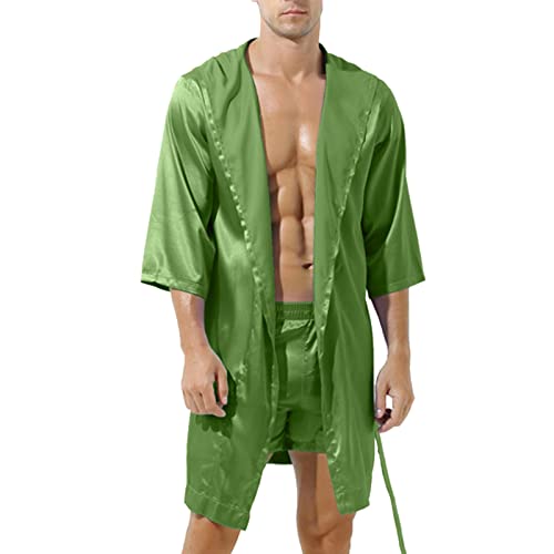 Chemise de nuit d'été respirante et pyjama léger de voyage unisexe avec ceinture
