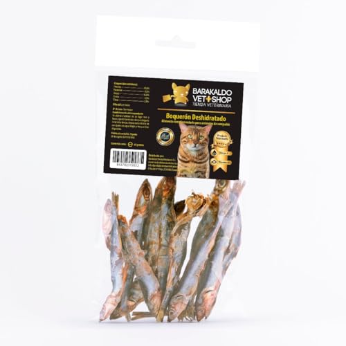 Barakaldo Vet Shop | Boquerón Deshidratado para Gatos | Ayuda a Mantener una dentadura Sana y una higiene bucodental óptima | 60 gr