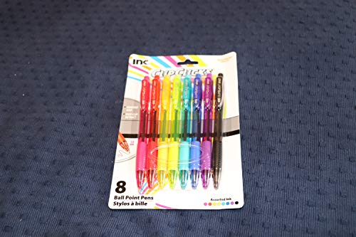 Clipclicks 8 Ballpoint Pens Assorted Ink Colors #TOP6