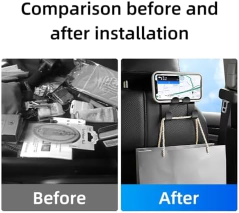 Car Back Seat Hook Hanging Storage Mobile Phone Holder Stand Lazy Rear Seat Phone Headrest Bracket for iPhone Samsung All Phones (2 PCS) - 5