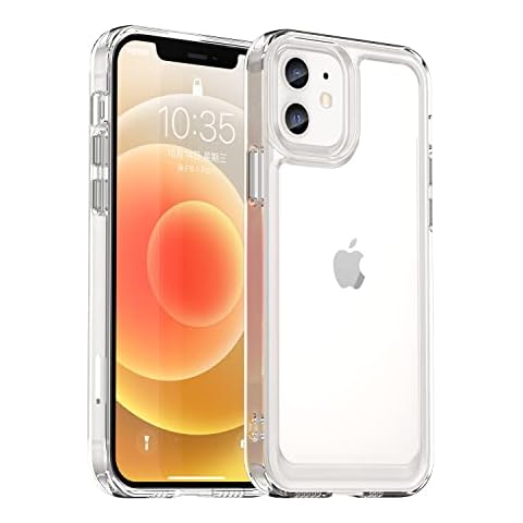 R&B Sports & Leisure iPhone Case 12/12 Pro 6.1 Inches Clear Phone Cover Shockproof Bumper Anti Finger Prints Scratch Proof Slim Full Protection iPhone 12/12 Pro Cover Transparent Cover