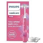 Philips Sonicare 4100 Electric Toothbrush, Sonic Toothbrush with Two Modes, Pressure Sensor and Timer, Paradise Pink Prismatic, Model HX3689/41