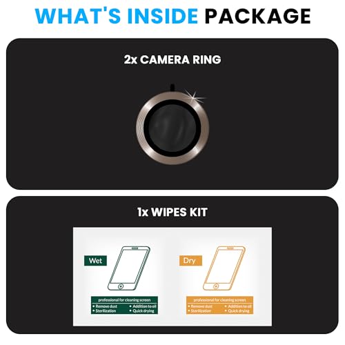 Image of ArmourPro Premium Camera Lens Protector Tempered Glass Compatible For iPhone Air Tough HD Individual Aluminum Alloy Rings 9H Camera Cover, Scratch-Resistant,Camera Lens Protection| Gold