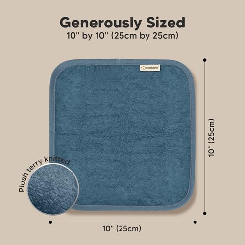Image of 6-Pack Baby Washcloths - Soft Absorbent Viscose from Bamboo Washcloths for Face, Body, Baby Towels for Newborn, Kids, Toddlers, Infant, Gentle on Sensitive Skin, 10x10 Reusable Face Towels (Navy Blue)