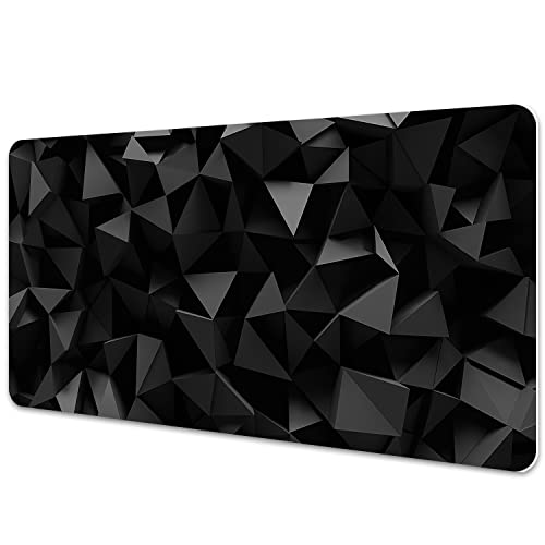 Sous-main de bureau grand format contre les rayures tapis vinyle abstraction noire - 2