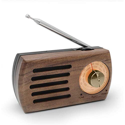 Tragbares AM/FM-Taschenradio Personal Transistor Radio Retro Walnussholz Radio Mit Kopfhöreranschluss Für Walking Jogging Gym Camping