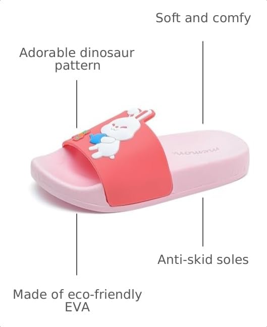 Image of MEMON Toddler Little Kids Dinosaur Beach /Pool /Shower Slides /Anti-Skid Home Bath Slippers /Cute Summer Outdoor Shoes for Girls and Boys