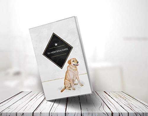 OLGS EU-Heimtierausweis Hülle Golden Touch Tierausweis Schutzhülle Geschenkidee Reisedokument Tiere Haustier Tierpass (Labrador, EU-Heimtierausweis)