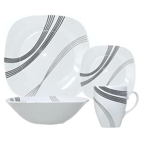 Reldor 16 Piece Square Dinner Set Cover
