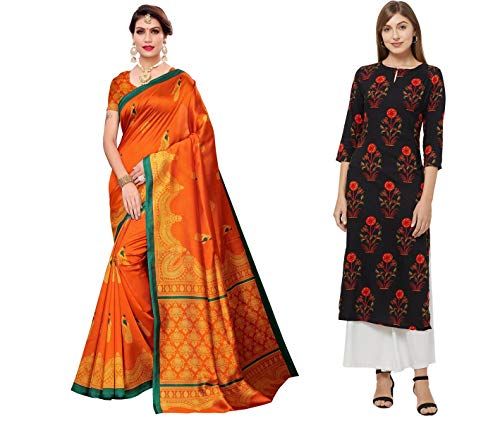 Image of ANNI DESIGNER Women's Crepe Straight Saree