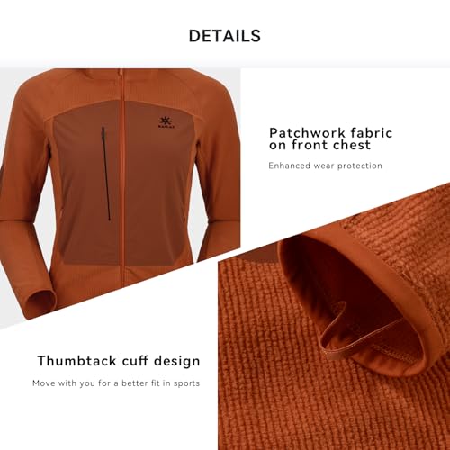 KAILAS Women's Fleece Jacket Full Zip Coat Winter Pullover Lightweight Soft Jacket Pockets Sweatshirt Fleece Outerwear4