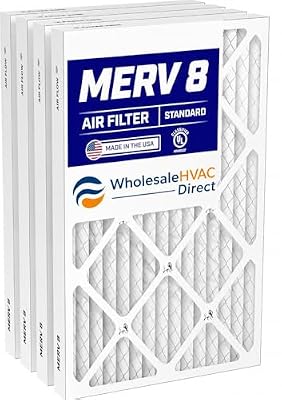 WholesaleHVACDirect 20.5x8.5x1 Air Filter (MERV 8) (4-Pack) King Dust & Allergy Control AC Furnace Filters, MADE IN USA, HVAC, Pleated, Electrostatic (Actual Size: 20.5 x 8.5 x .75)