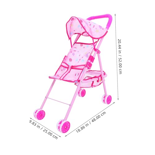 Kisangel Kinderwagen mit Großem Korb Leichter Puppenwagen für Mädchen Faltbar Fördert Motorische Fähigkeiten und Eltern Junge Mädchen Bindung für Outdoor und Reisen – Bild 3