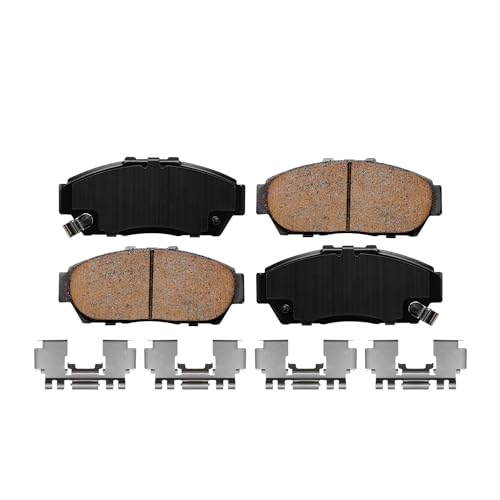 Image of Detroit Axle - Brake Pads for 93-95 Honda Civic, 94-01 Integra, Front and Rear Ceramic Brake Pads w /Hardware 1994 1995 Replacement