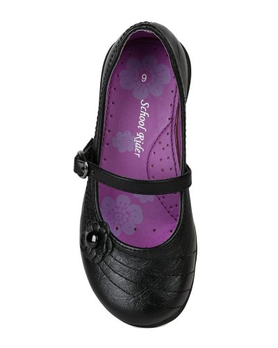 Girls Nicki-578K Flower Decor Mary Jane Strap School Uniform Shoes4