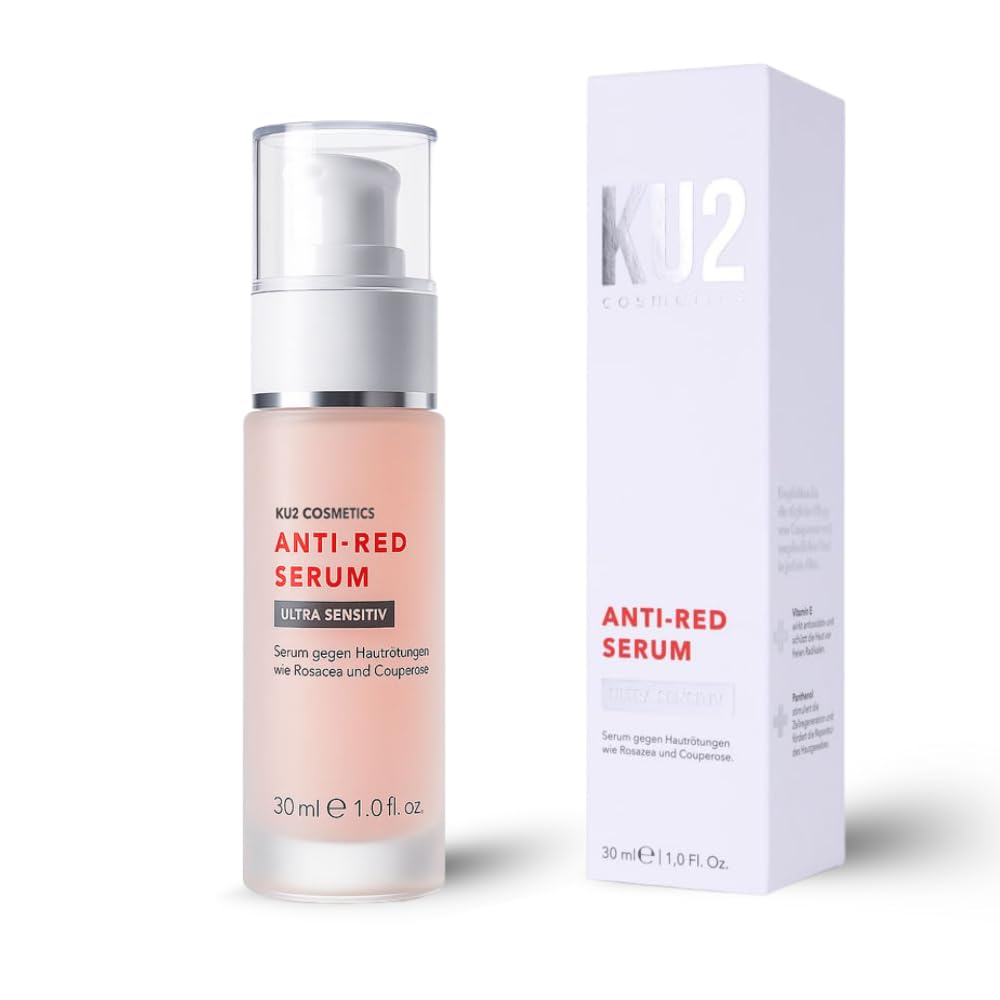KU2 Cosmetics Anti Red Ultra Sensitiv Serum, 30 ml | Beruhigendes Gesichtsserum, Gegen Rötungen & Irritationen, Stärkt die Hautbarriere, Spendet Feuchtigkeit