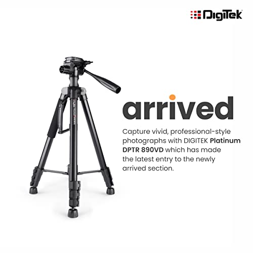 Image of DIGITEK Platinum (DPTR 890 VD) (178 cm) Aluminum Light Weight Tripod with Fluid Video Head & (DBSK-009FT) Studio Background Stand Kit for Backdrop Photography and Videography
