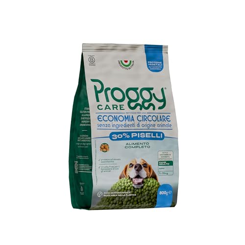 PROGGY CARE – Crocchette per Cani Adulti, 800 g, Alimento Completo 100% Vegetale da Fonte Proteica di Leguminose, Gusto Piselli, per Cani di Taglia Mini (3–10 kg)