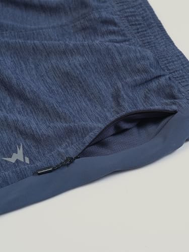 Image of TECHNOSPORT Men's Melange Slim Fit Techno Dry Trackpants Drawstring 2-Pocket Polyester Joggers for Gym Running Workout UPF50+ Anti Odour