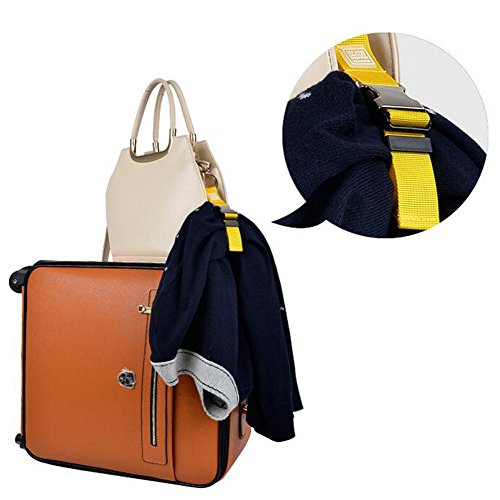 Add-A-Bag Luggage Strap Jacket Gripper, Luggage Straps Baggage Suitcase Belts Travel Accessories - Make Your Hands Free, Easy to Carry Your Extra Bags, Yellow - Thumbnail 2