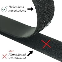 Kstar Klettband selbstklebend extra Stark, Hakenband oder Flauschband, Farbe, Breite, Länge wählbar, Klettverschluss selbstklebend (Hakenband, schwarz, 16 mm x 6 m) – Ansicht 2