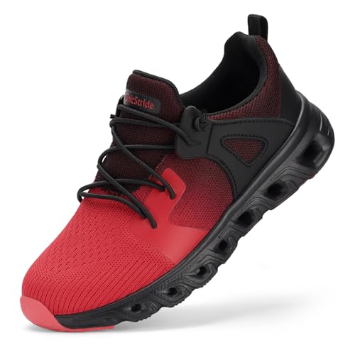 ChicStride Boys Girls Walking Shoes Kids Slip On Sneakers Tennis Running Athletic Shoes BlackRed Size 13