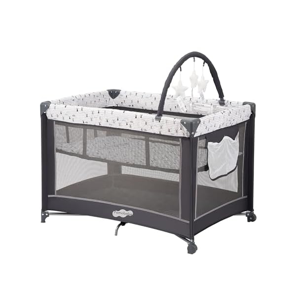 Pamo Babe Pack and Play with Bassinet, Portable Playard for Baby