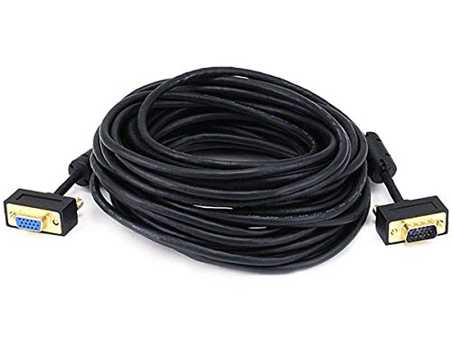 Monoprice 35ft Ultra Slim SVGA Super VGA 30/32AWG M/F Monitor Cable w/ ferrites (Gold Plated Connector)