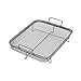 Eyccier Crisper Basket z uchwytem stal nierdzewna piekarnik taca do grilla nieprzywierająca siatka do pieczenia kosz odpływowy 30 x 22 x 5,5 cm
