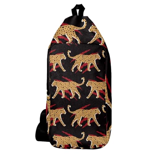 Sac à dos léopard bandoulière homme et femme multicolore 16x36cm