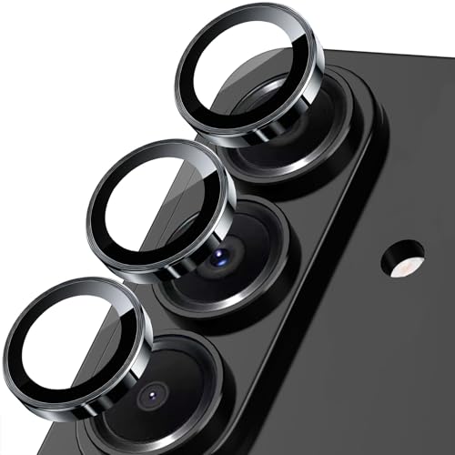 SiHPuoy 2 Sets Camera Lens Protector for Samsung Galaxy S26/S26 Plus Metal Aluminum CircleTempered Glass Camera Protector Military Grade ShatterproofCase Friendly Accessories Lens Protector-Black