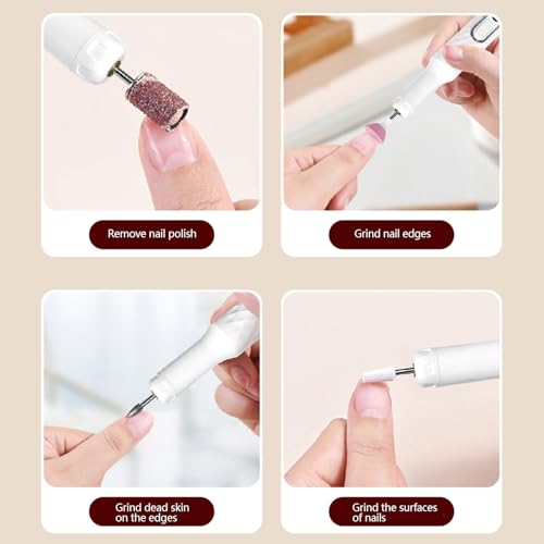 Kit de lime à ongles électrique portable pour meulage et polissage de manucure en gel