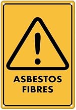 Caution Asbestos Fibres Aluminum Tin Sign 12"x8" For Homeowners, Construction Staff - Home Kitchen Wall Decor