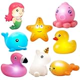 Giocattoli per Bagnetto, 8 pezzi Luminosi Giocattoli da Bagno, Giochi da Bagno per Bambini...