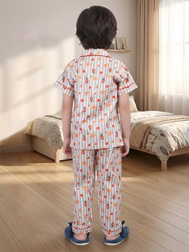 Image of POLKA TOTS 100% Pure Cotton Half Sleeve Night Suit for Kids, Girls & Boys | Cotton Pyjama Set | Unisex Night Dress for Children | Night Suit for Girls |Sleepwear for Kids | Winter Night Dress for Boys