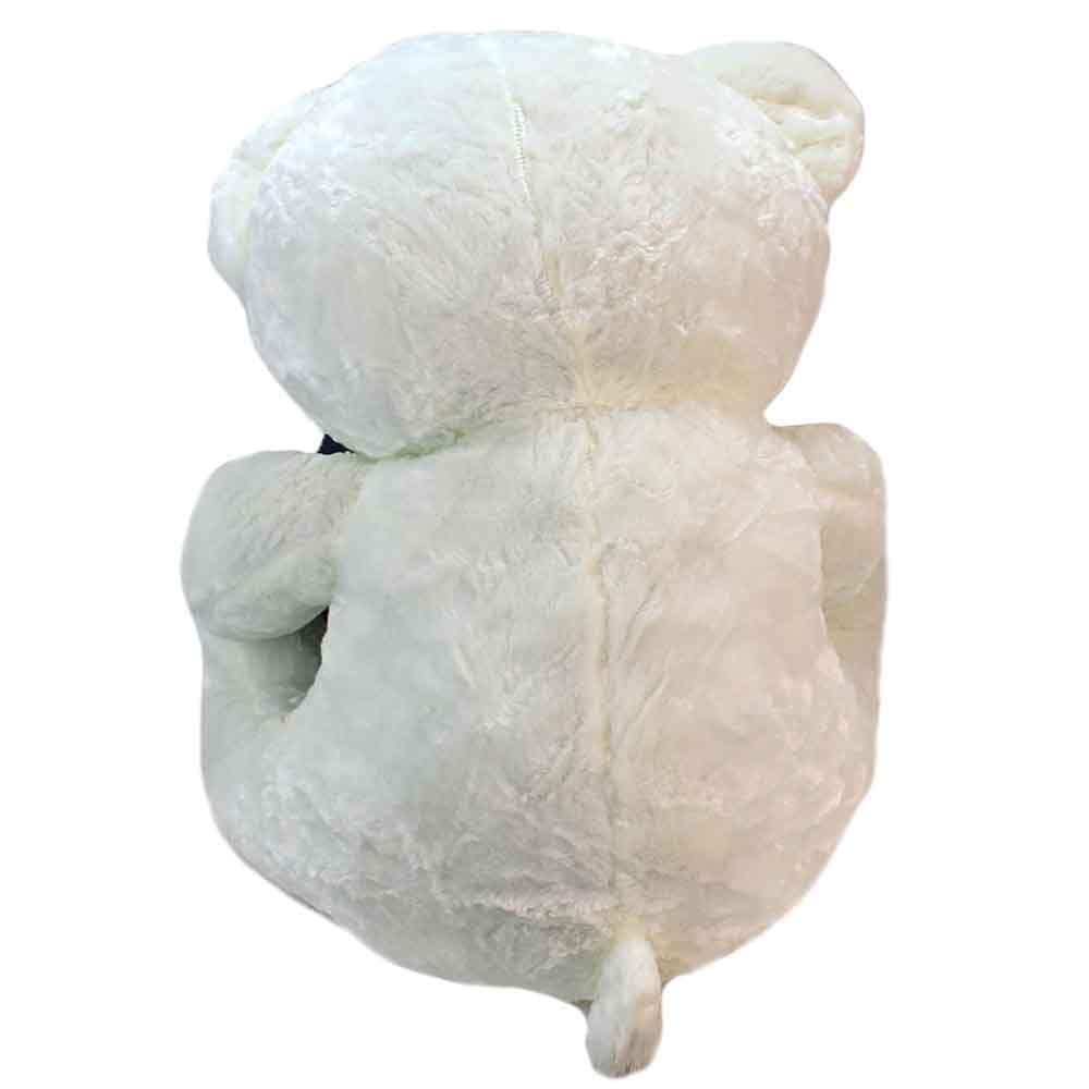 BEMIRO Teddybär mit Jeansherz XXL, ca. 80 cm, Weiß, Plüschtier | Glitzernde Kunststoffaugen, Gesticktes I Love You, Weiches Plüschmaterial, Rote Herzdetails, Ab 0 Jahren geeignet