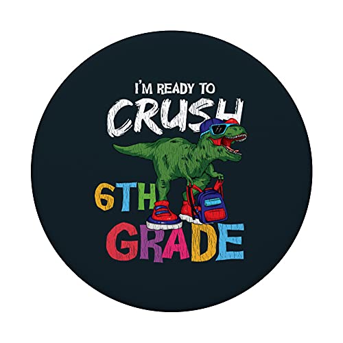 Ready to Crush 6ème Grade Back School Kid Dinosaure assorti PopSockets PopGrip Interchangeable – vue 3