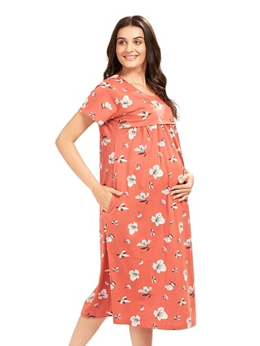 Image of AV2 Women Cotton Calf Length Feeding Nighty