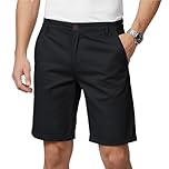 viiotu Mens Shorts Casual Cotton Summer Shorts with Pockets Elastic Waist Shorts for Work Travel Daily Wear (UK, Waist, 34, Regular, Regular, Black)