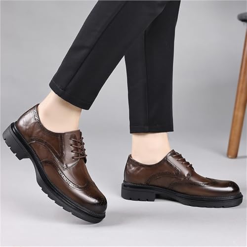 Men's Leather Lace Up Classic Work Office Business Dress Shoes Heightening Soft Bottom Casual Shoes Comfortable Oxfords for Tuxedo4
