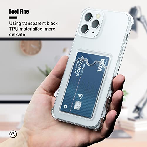 Image of AKABEILA Case for iPhone 11 Pro Clear Cute Phone Case Soft TPU Wallet Case Slim Bag Cover Shockproof with Card Slot Holder