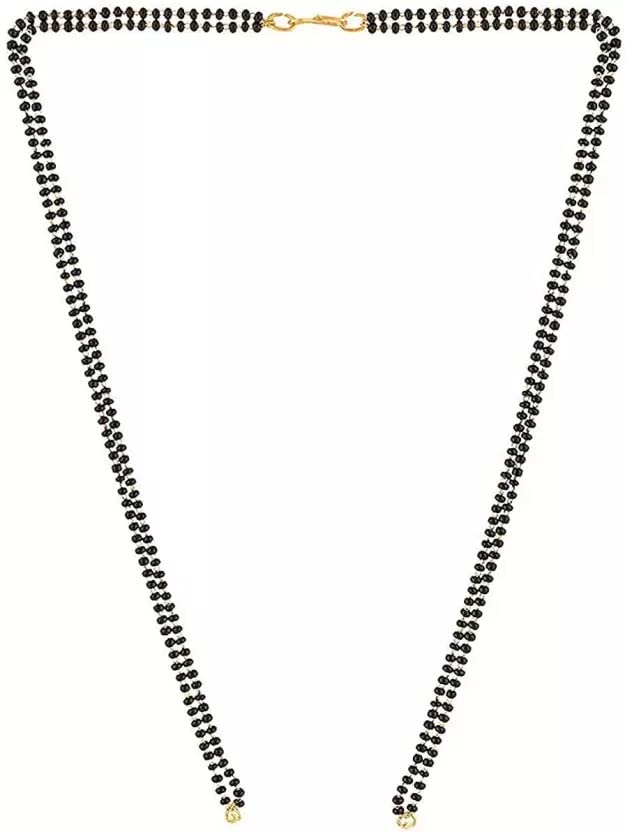 Soni Designs Traditional, Gold Plated, Black Bead Mangalsutra, or Tanmaniya with Golden Hook Chain without Pendant for Women (23 inch) (B0C1S6WMCX) Amazon Price History, Amazon Price Tracker