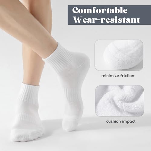 6 Pairs Quarter Socks for Women/Men, Moisture-Wicking Breathable Athletic Socks with Reinforced Footbed Cushion3