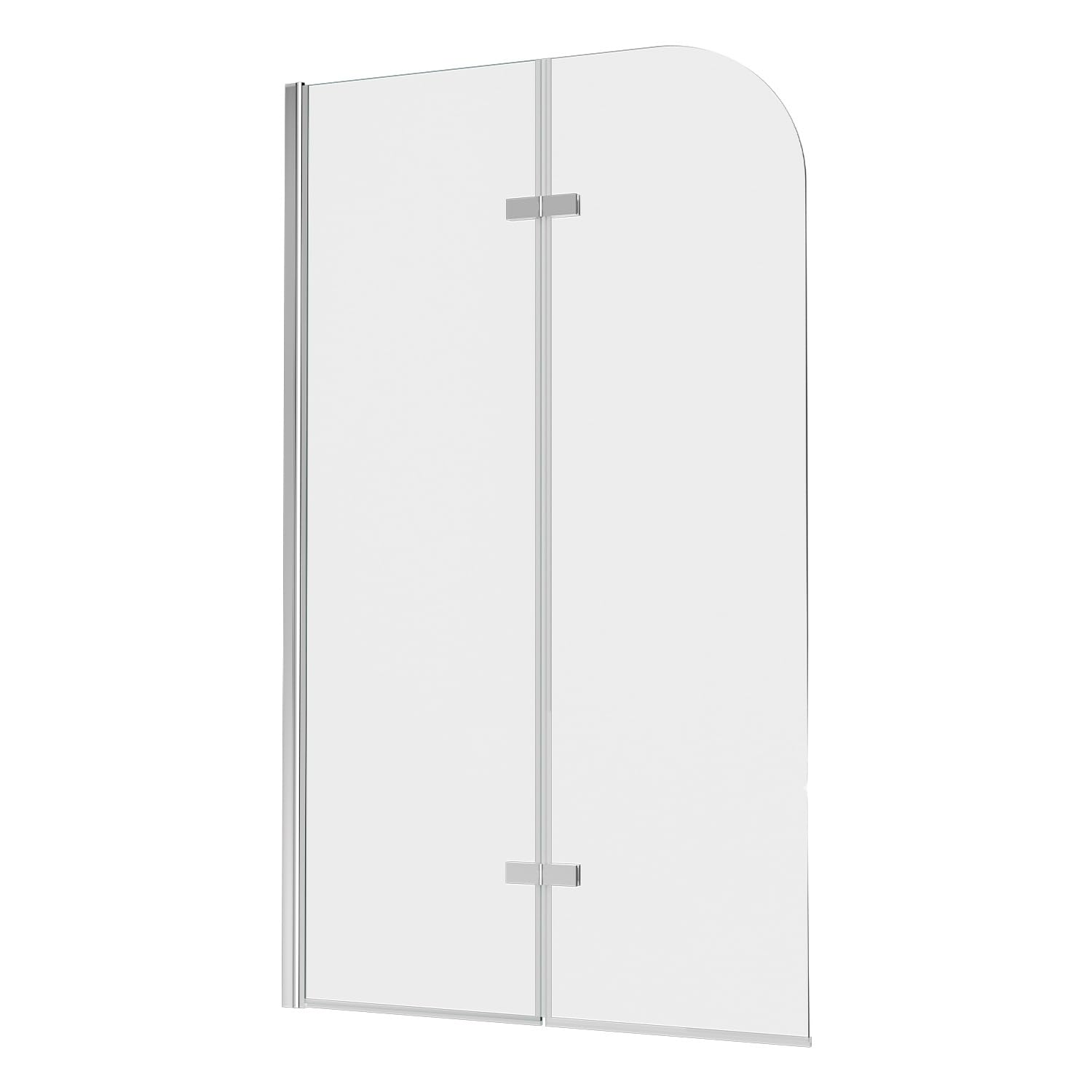 Accesorio para bañera de 100 x 140 cm, 2 piezas, plegable, mampara de ducha para bañera de cristal templado de 6 mm, nano-revestimiento, giratorio 180°, protección contra salpicaduras, color