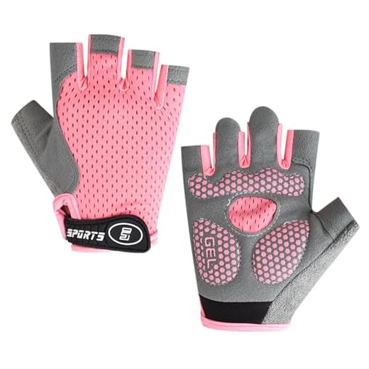 Guantes Deportivos para Niños, Antideslizantes y Transpirables, Protección de Palma, Seda de Hielo, Malla Elástica, Adecuados para Ciclismo, Juegos, Patinaje Sobre Ruedas y Otros Deportes (Rosa)